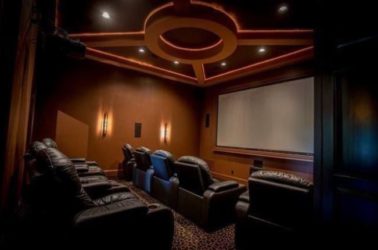 Travis Ford's theater room.